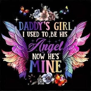 11.8x11.8 Daddy's Girl DIY Colorful Angel Wings Home Diamond Art Painting Kit.